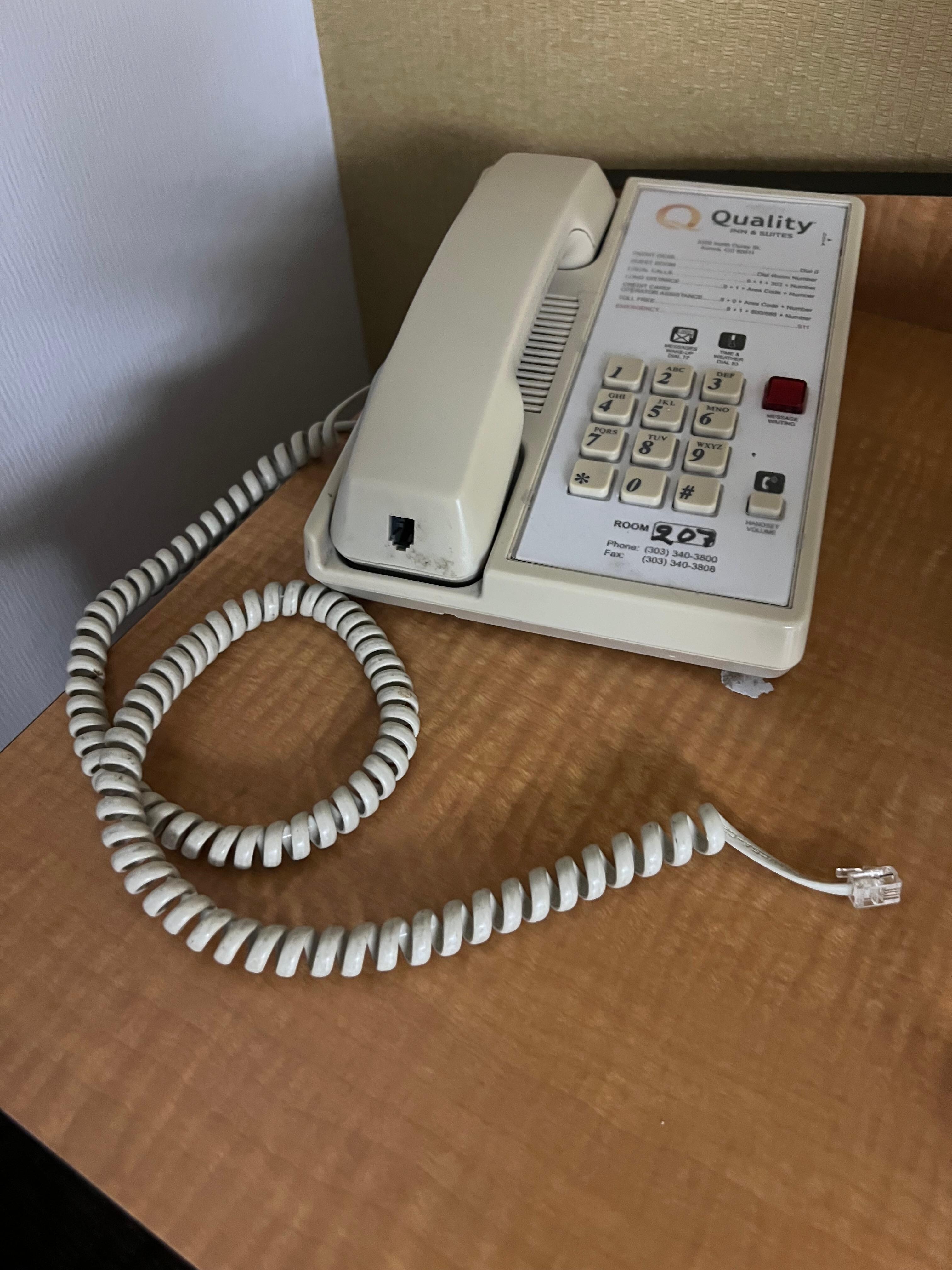 Phone broke - could not call front desk, probably by design