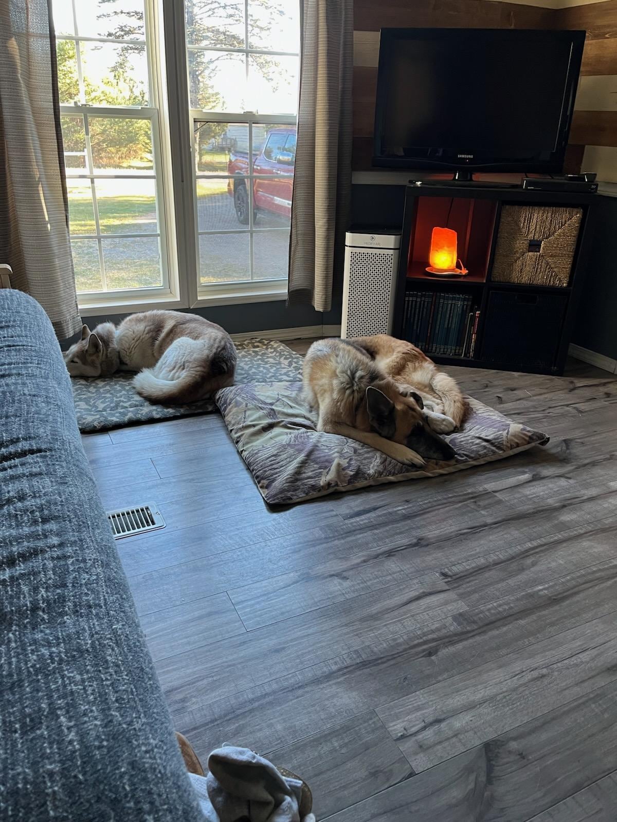 sleeping after a busy hike. 