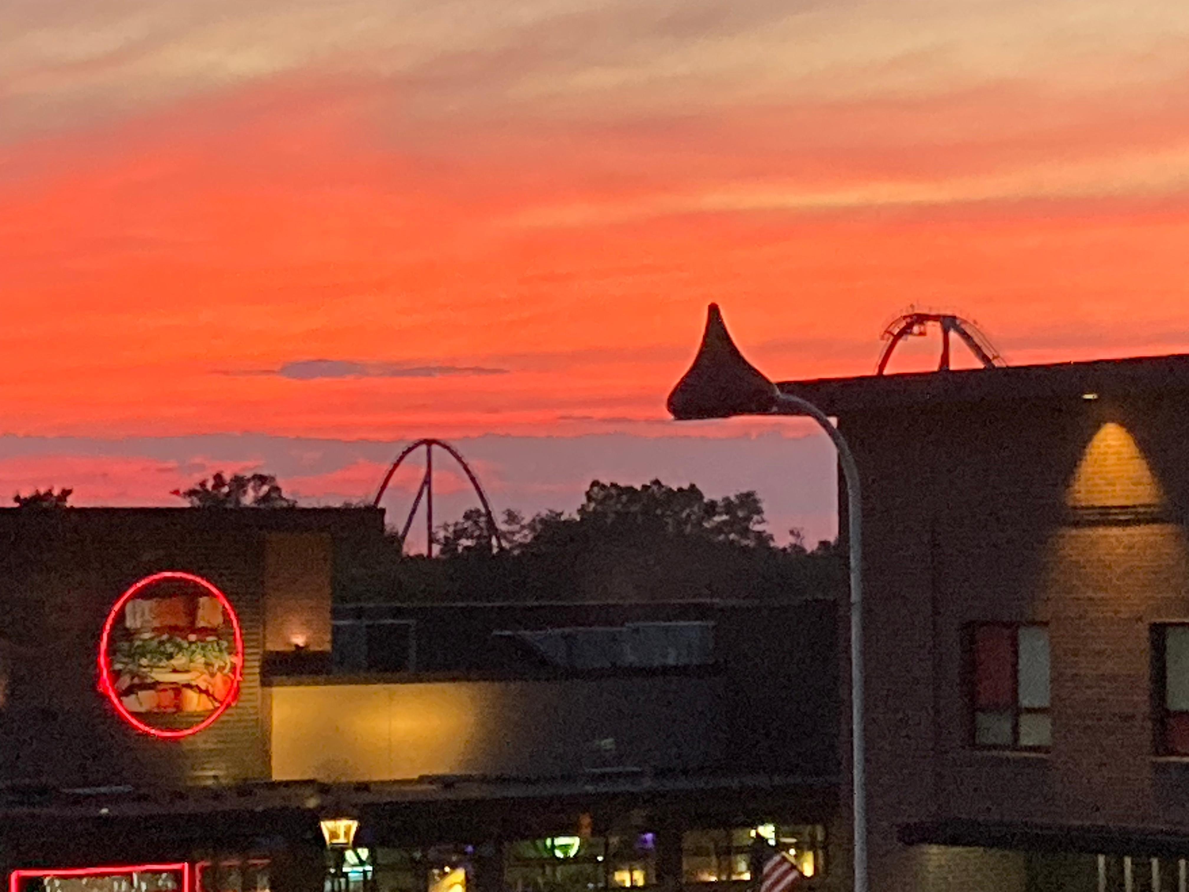 Sunset from bedroom window. 