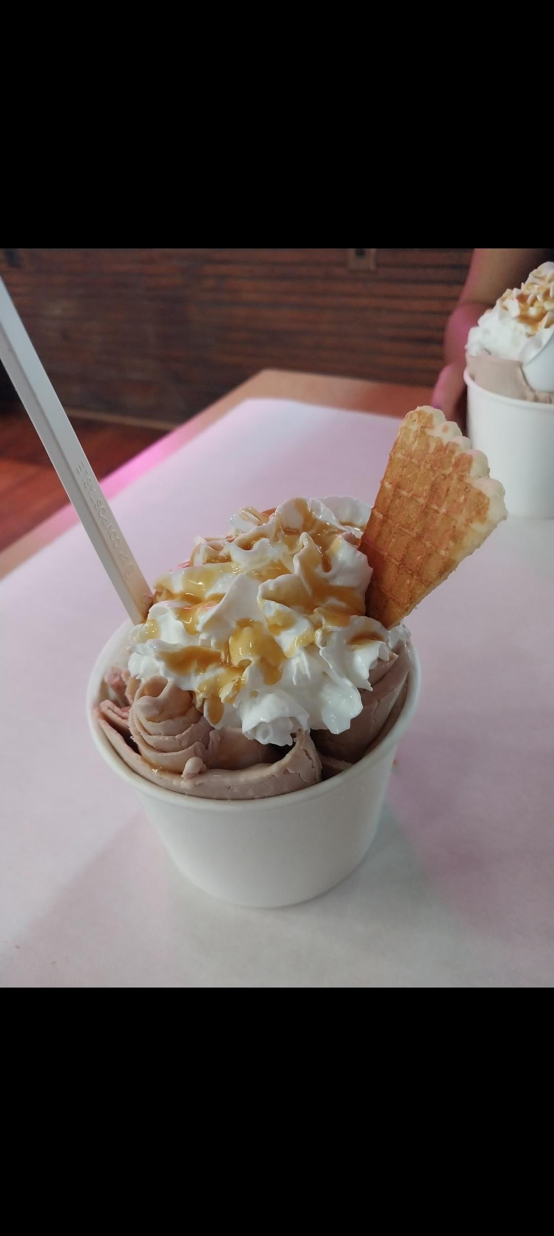 Rolled ice-cream at Cordrays ice cream shop that the couple from the Restoring Galveston TV show restored and run.