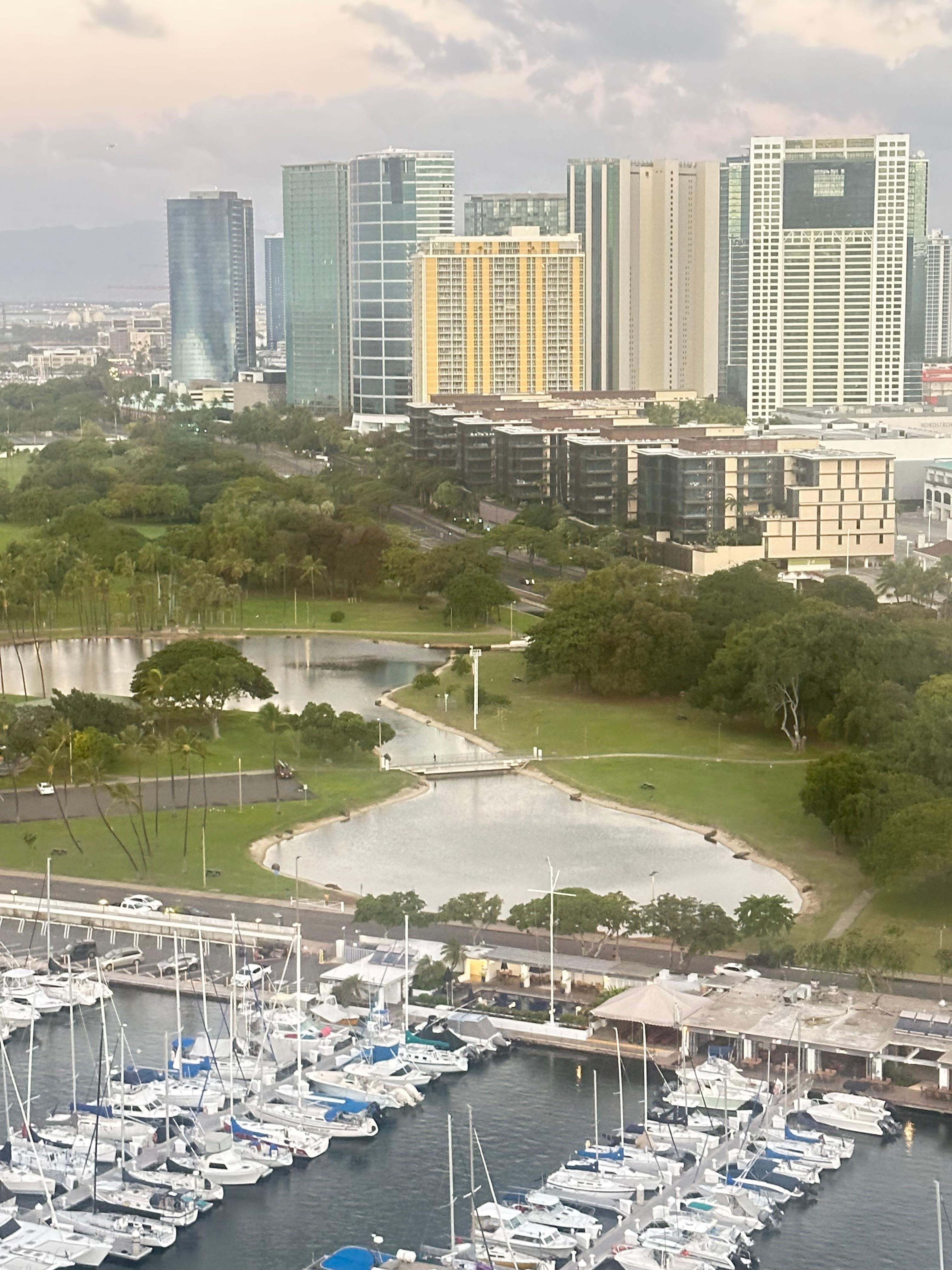 City view from hotel room 