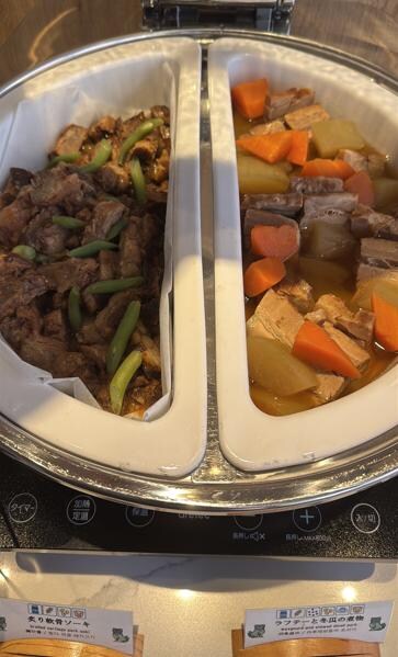 Stewed diced port & vegetables and Pork Soki