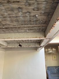 Table and chairs under here , could not really be used