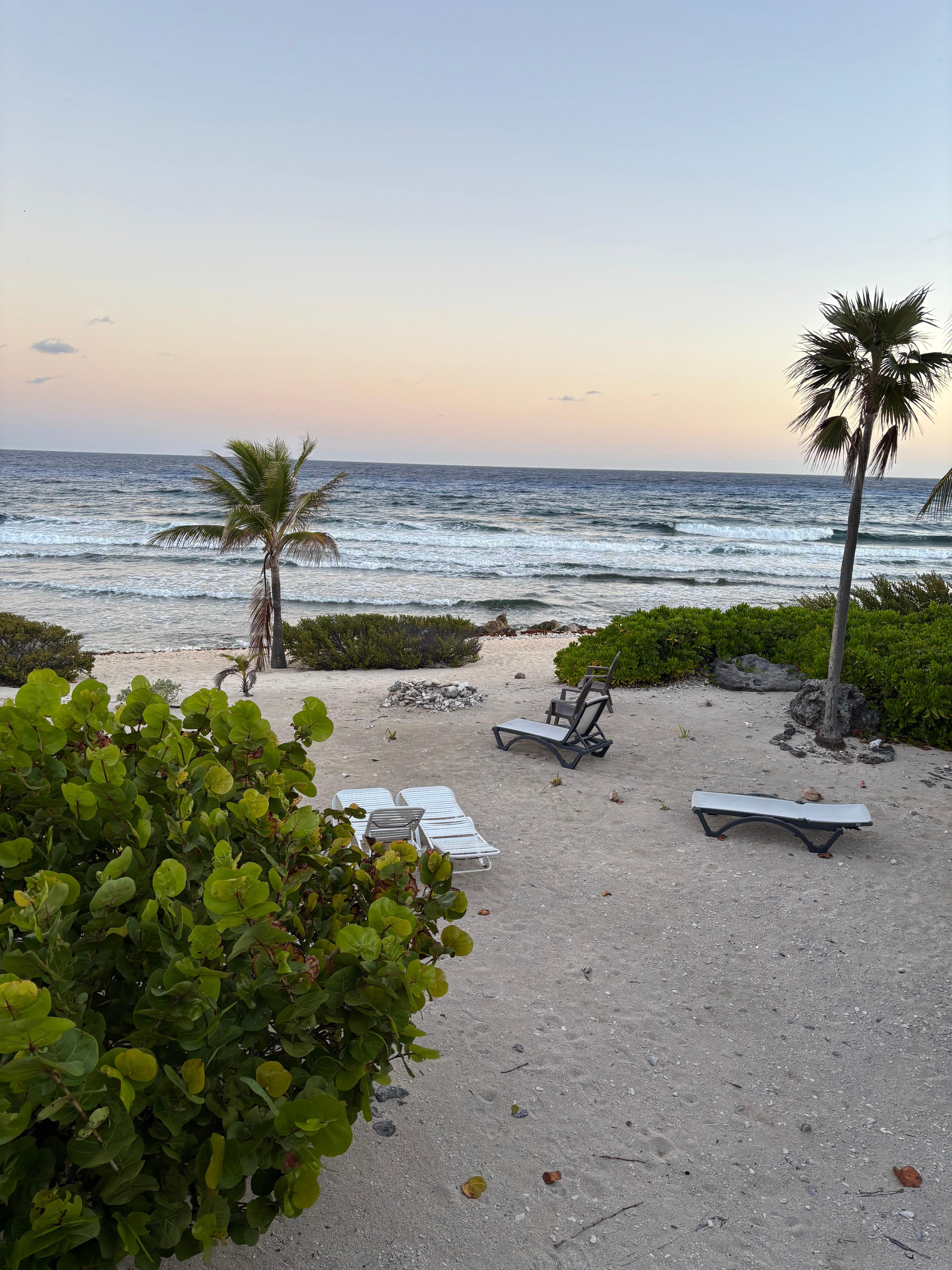 The private beach on the property. 