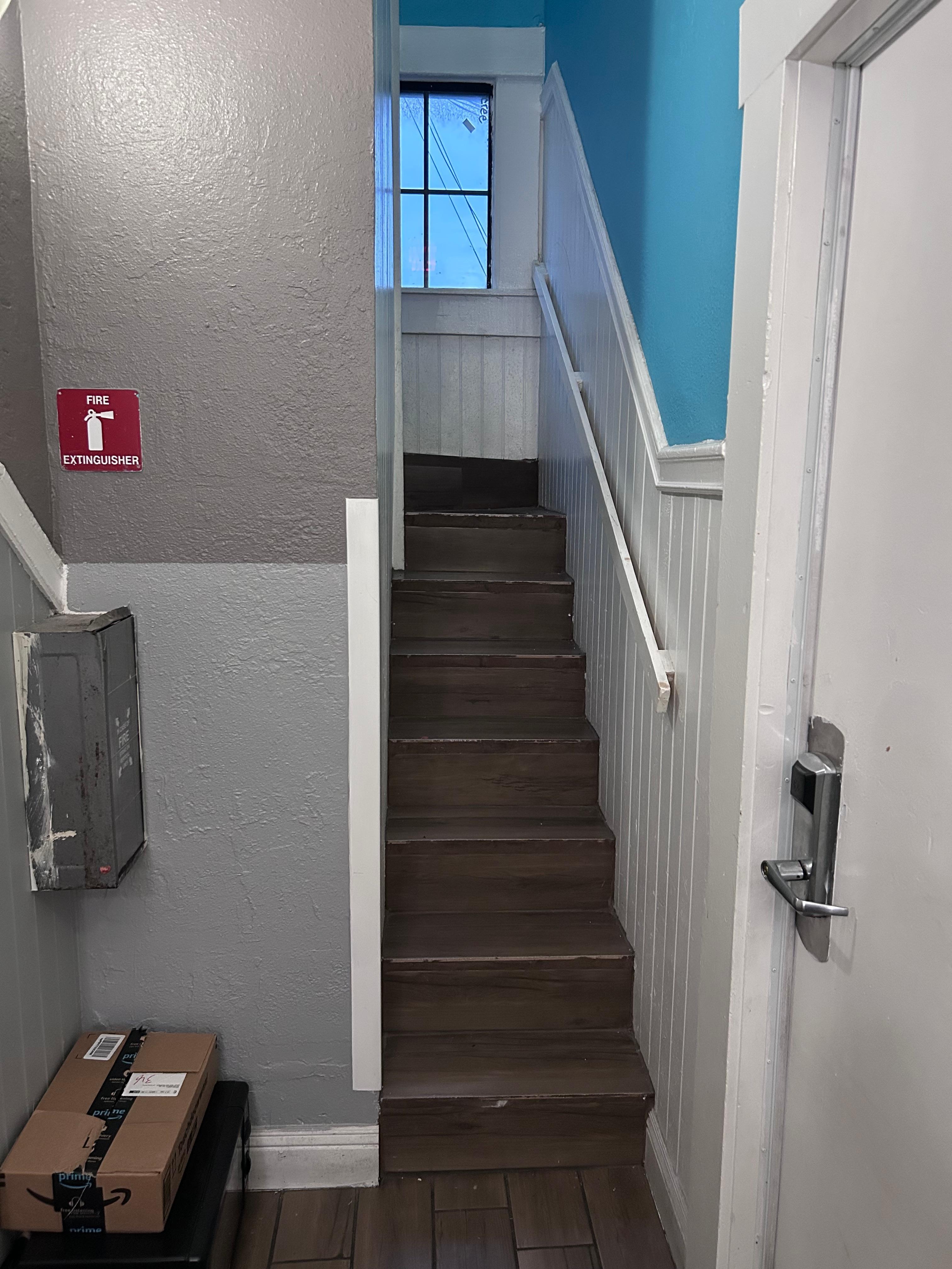 cute thin stairway to the 3rd floor