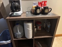 Cubby for your stuff…paper towels were provided by lodge