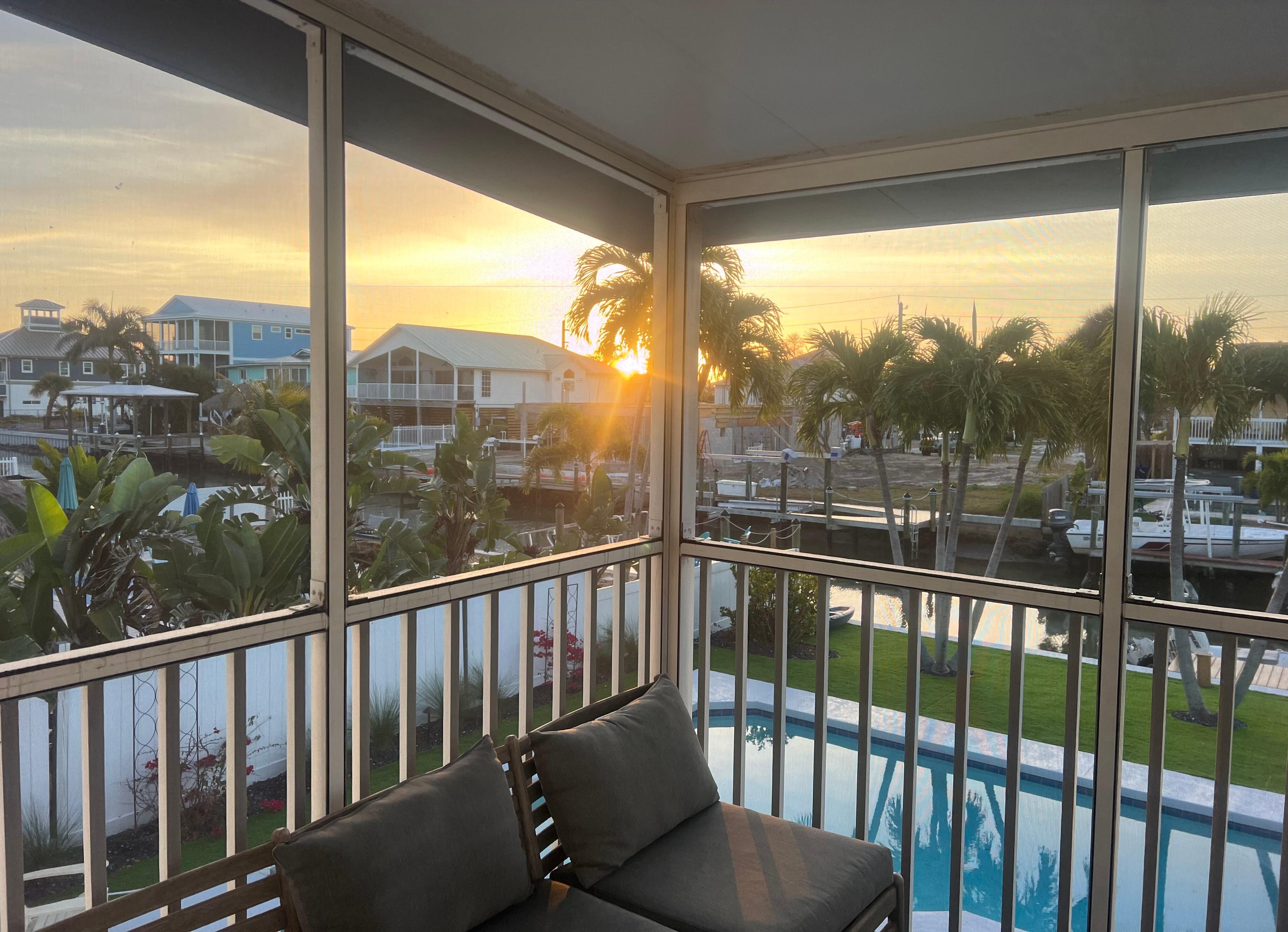 Sunrise on the patio 