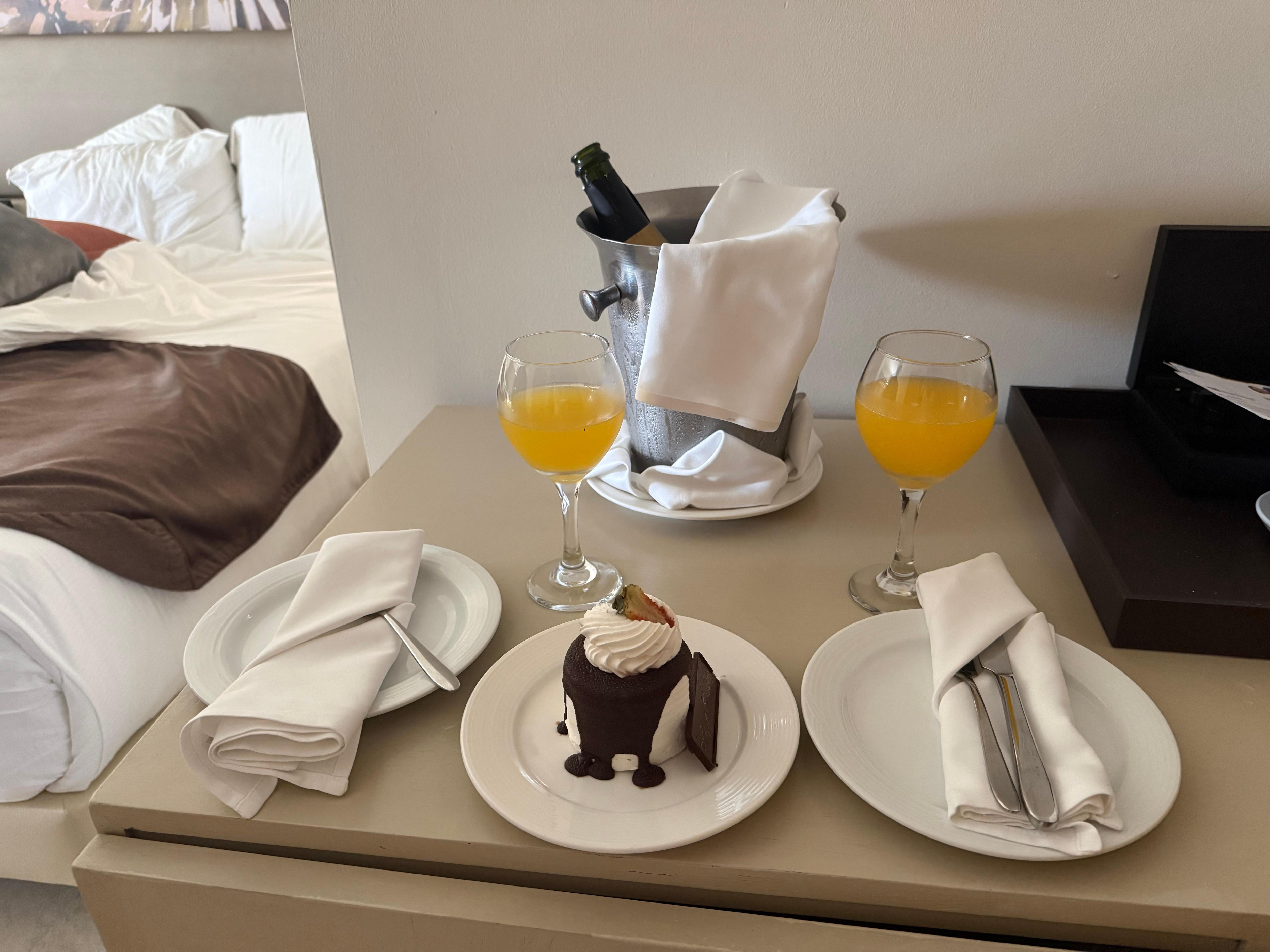 Birthday cake with Champagne & Mimosas 