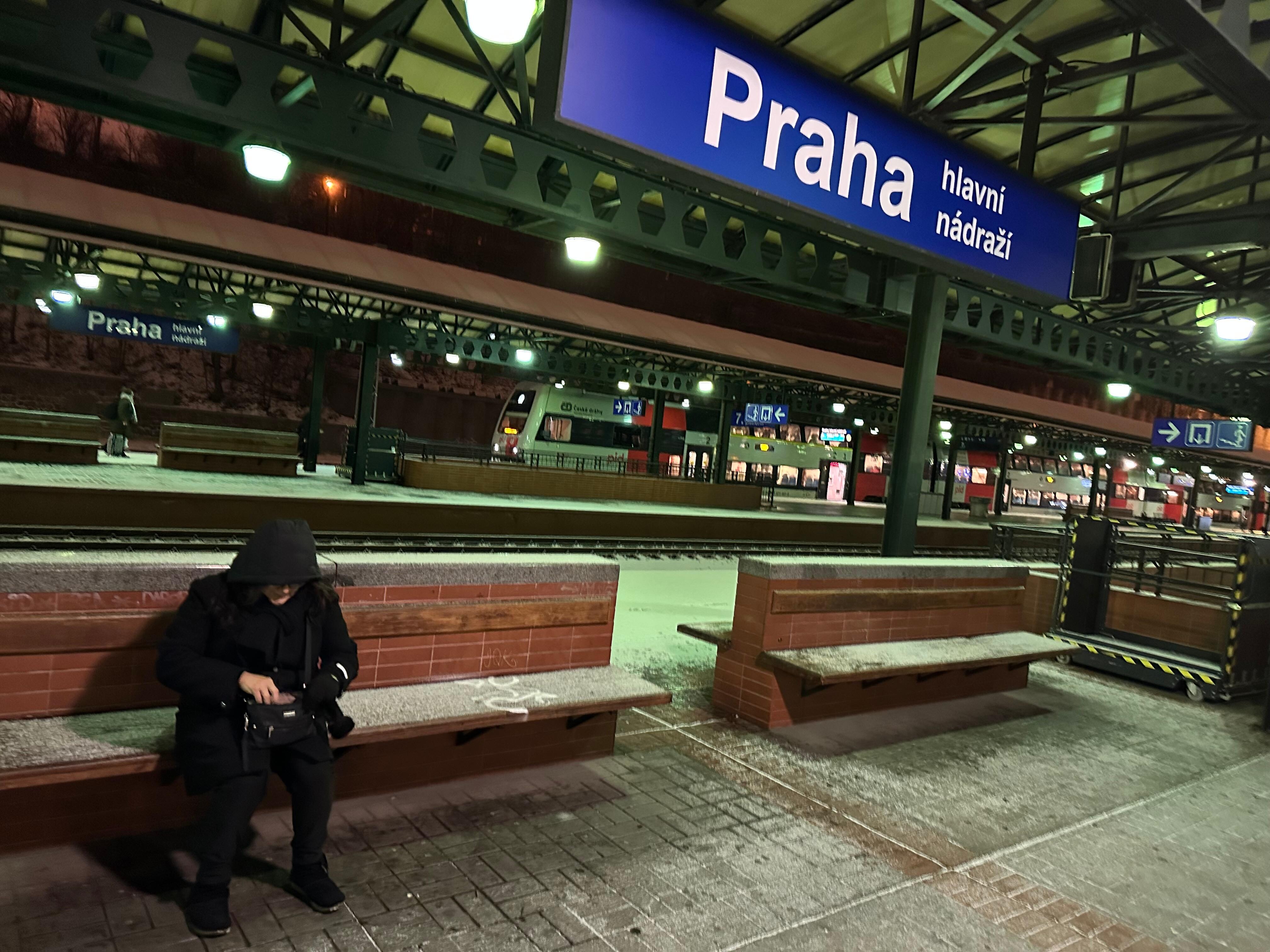 Prague train station - take the elevators to street level for an uber