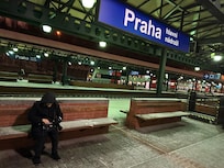 Prague train station - take the elevators to street level for an uber