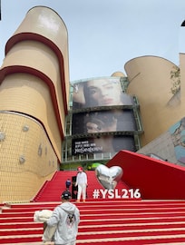 The shopping area.