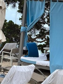 Zip ties holding up the $350 day cabana