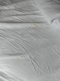 One of the bed sheets had stains