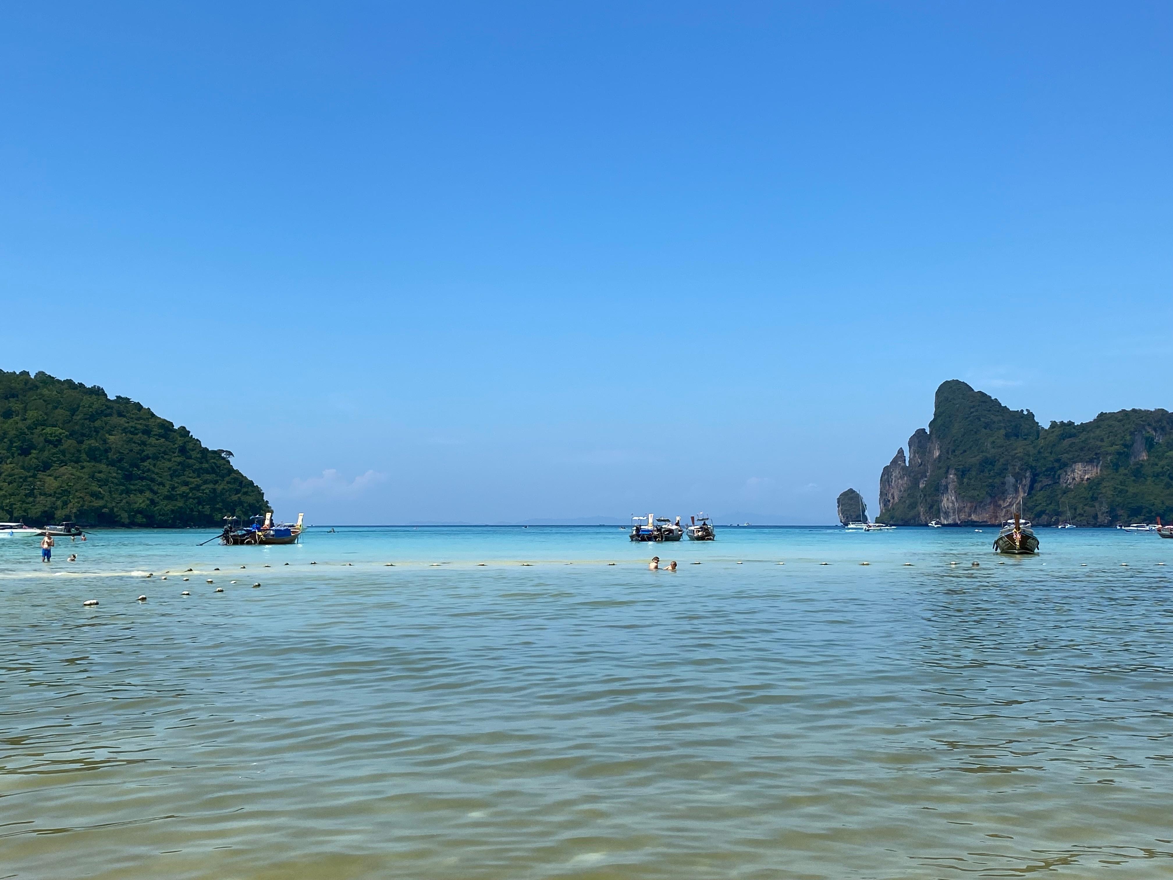 The beach view from the hotel