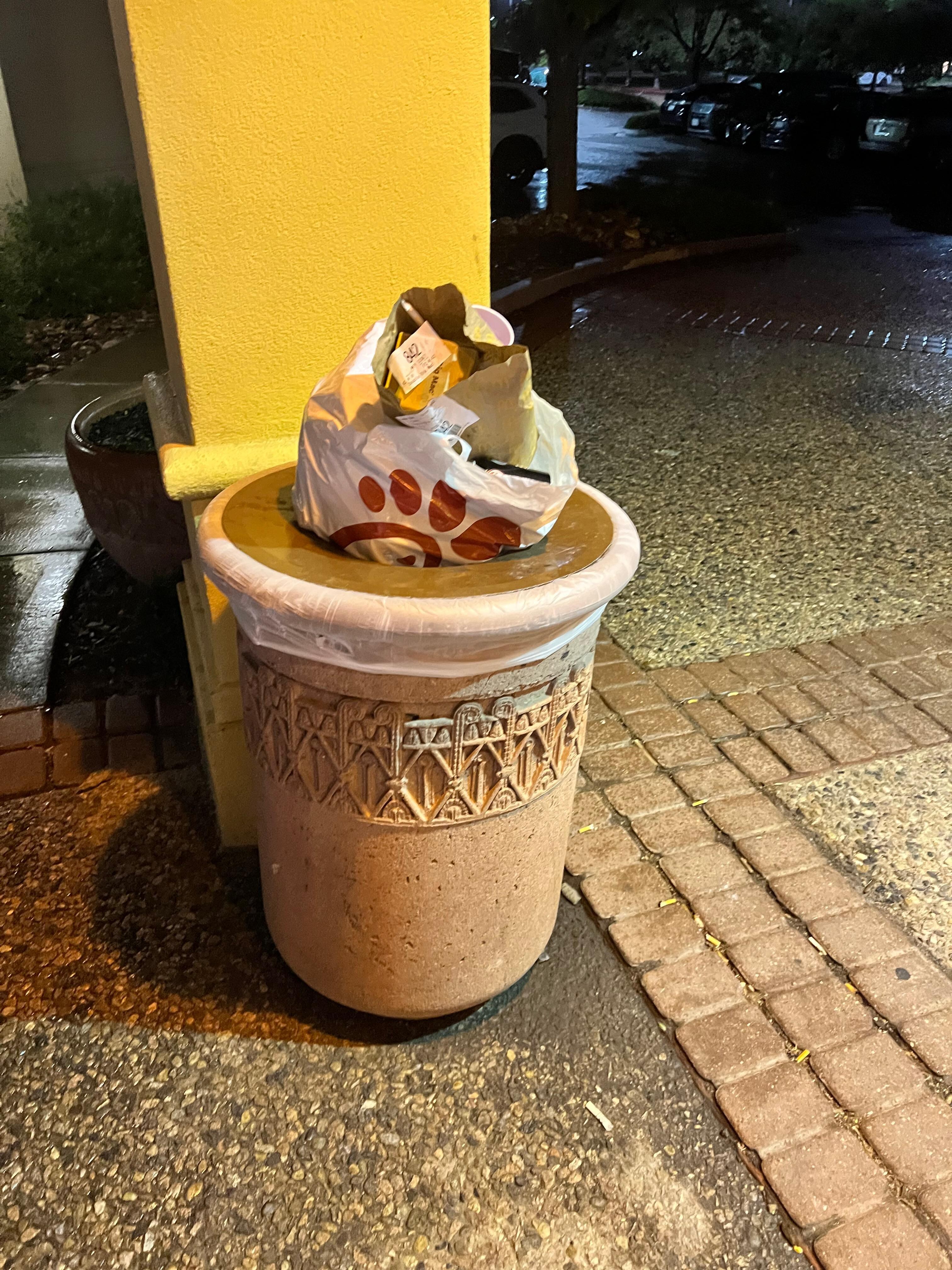 Front trash bin