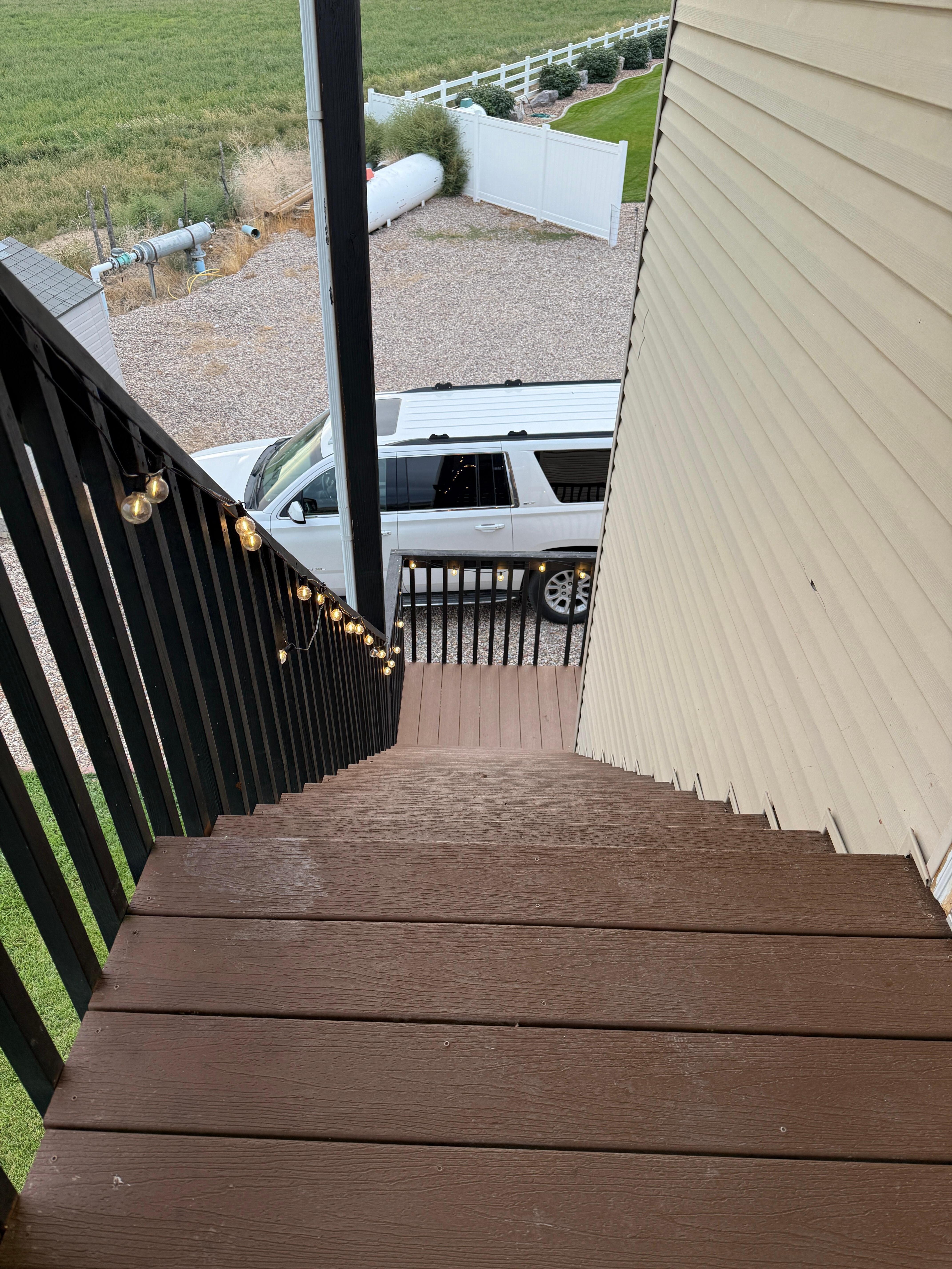 Steep steps into the condo