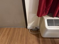 The baseboards look like they have mildew on them