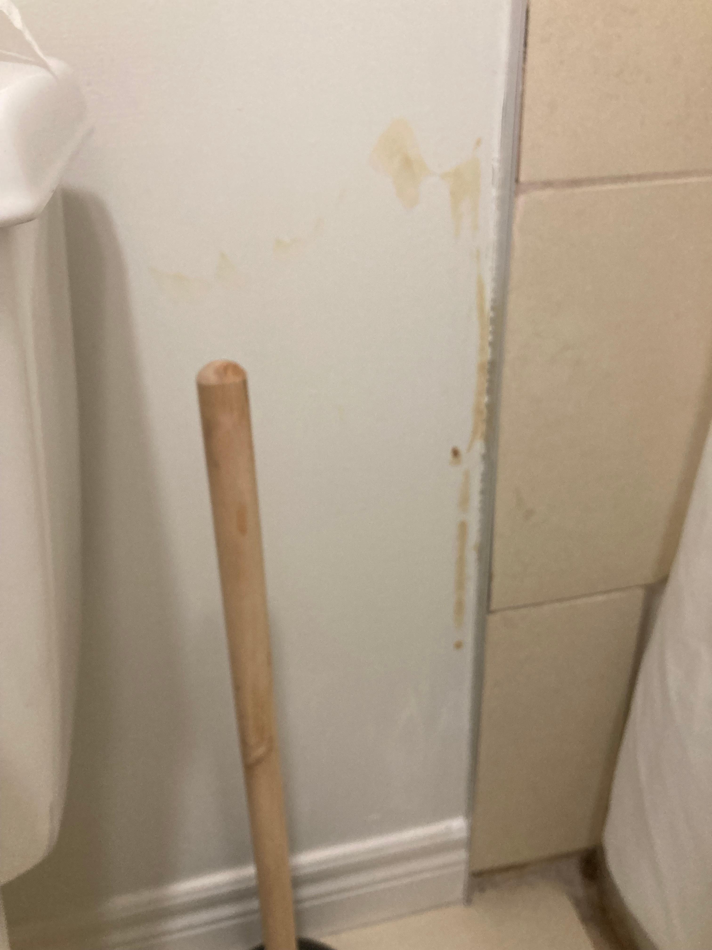Filthy walls in bathroom