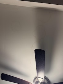 Water stains from some type of leak above bedroom