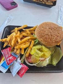 Big burger & scrumptious delicious.