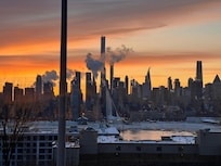 View of Manhattan from the living room.
