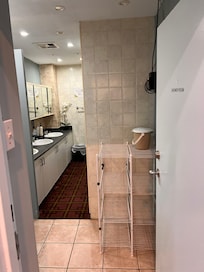 This is the shared bathroom. Disgusting. Listing said shared bathroom. I’m OK with it if it was clean and nice.