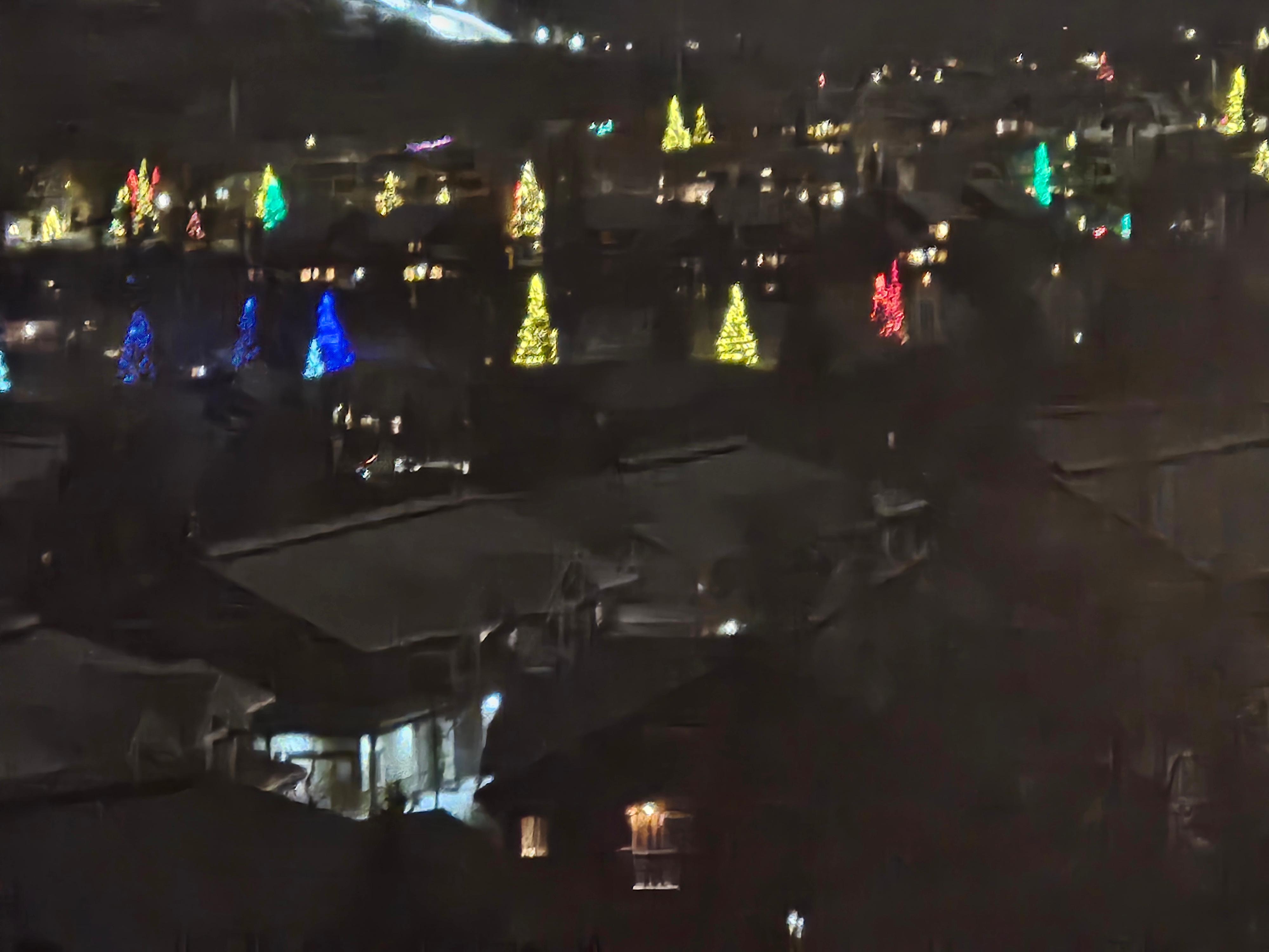 View from the front door on a winter's night