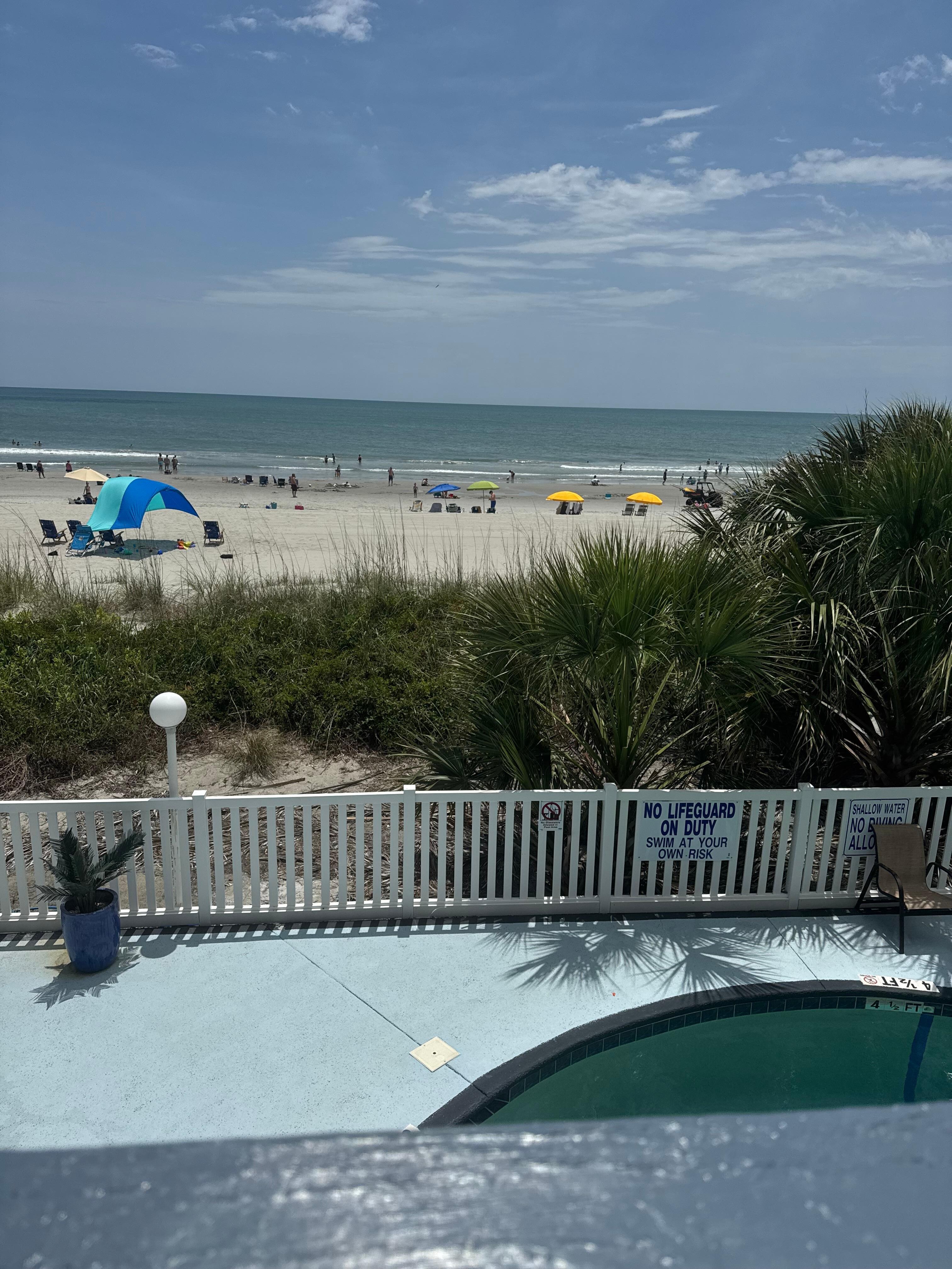 View from first floor  balcony.