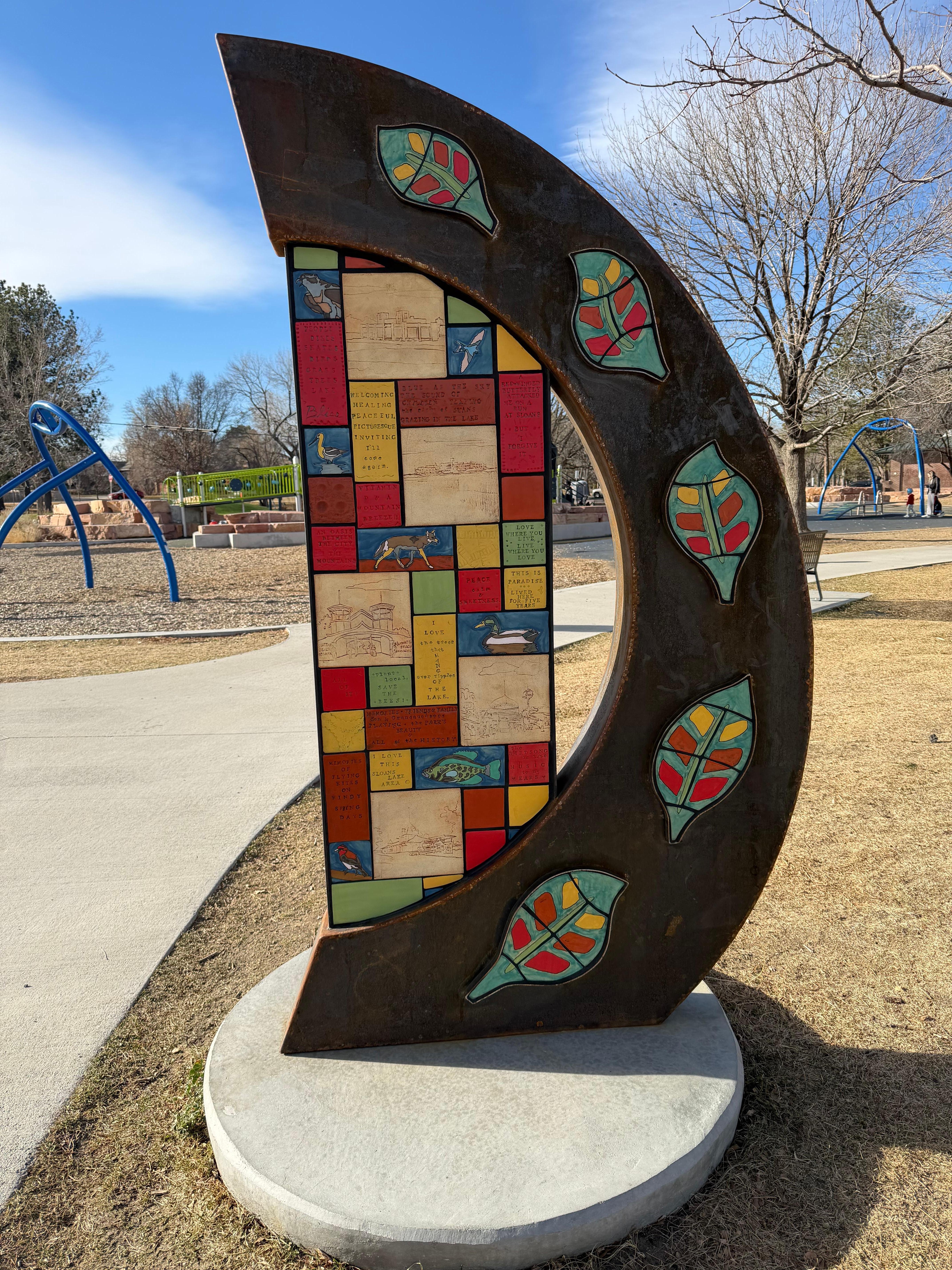 Art at Sloan’s Lake just a half mile walk.