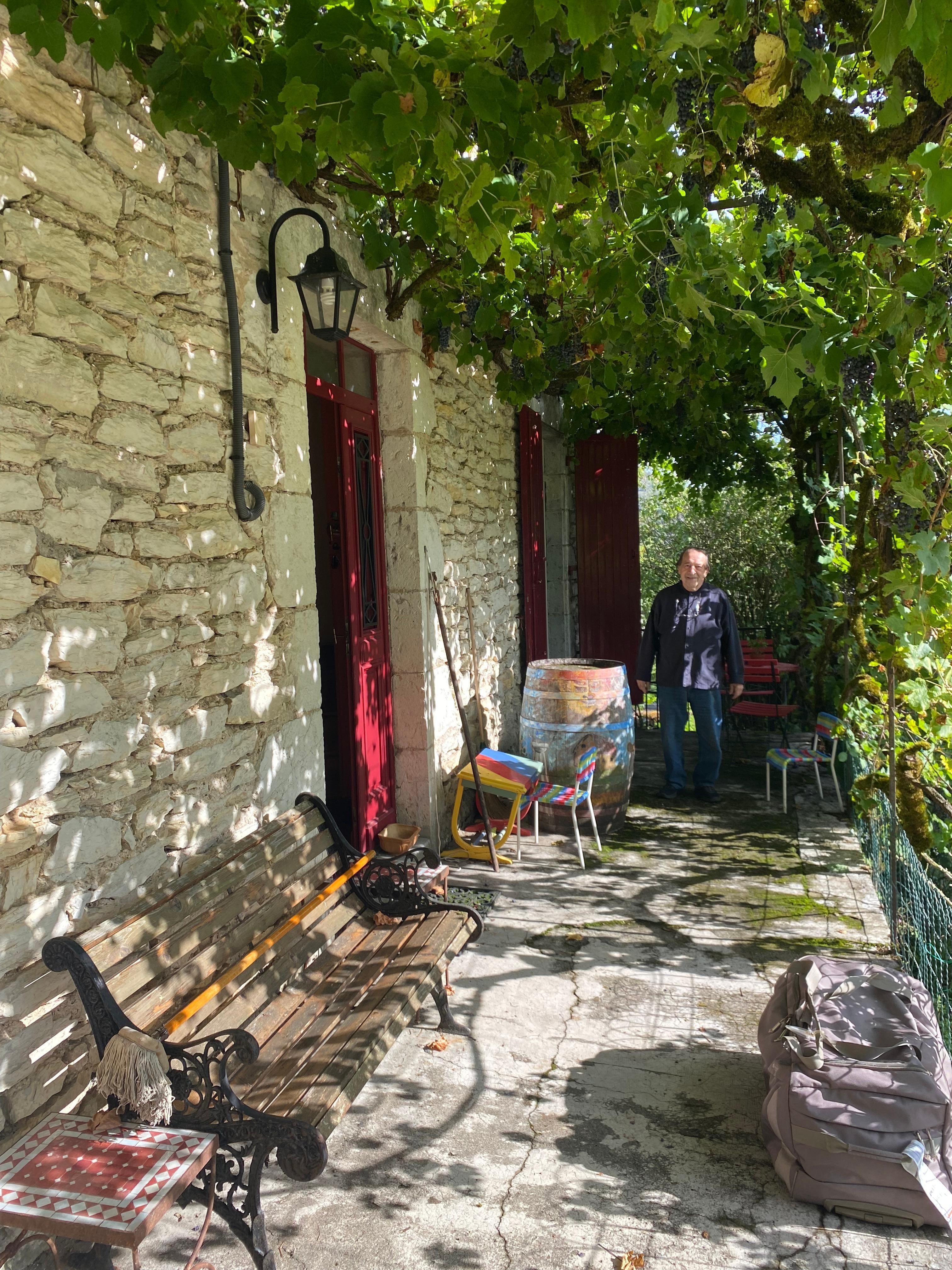 The shaded terrace at our Gite