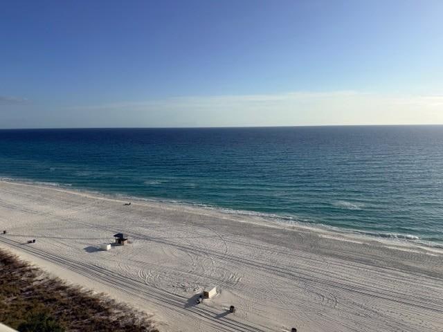 View of the beach from the balcony looking toward the east.