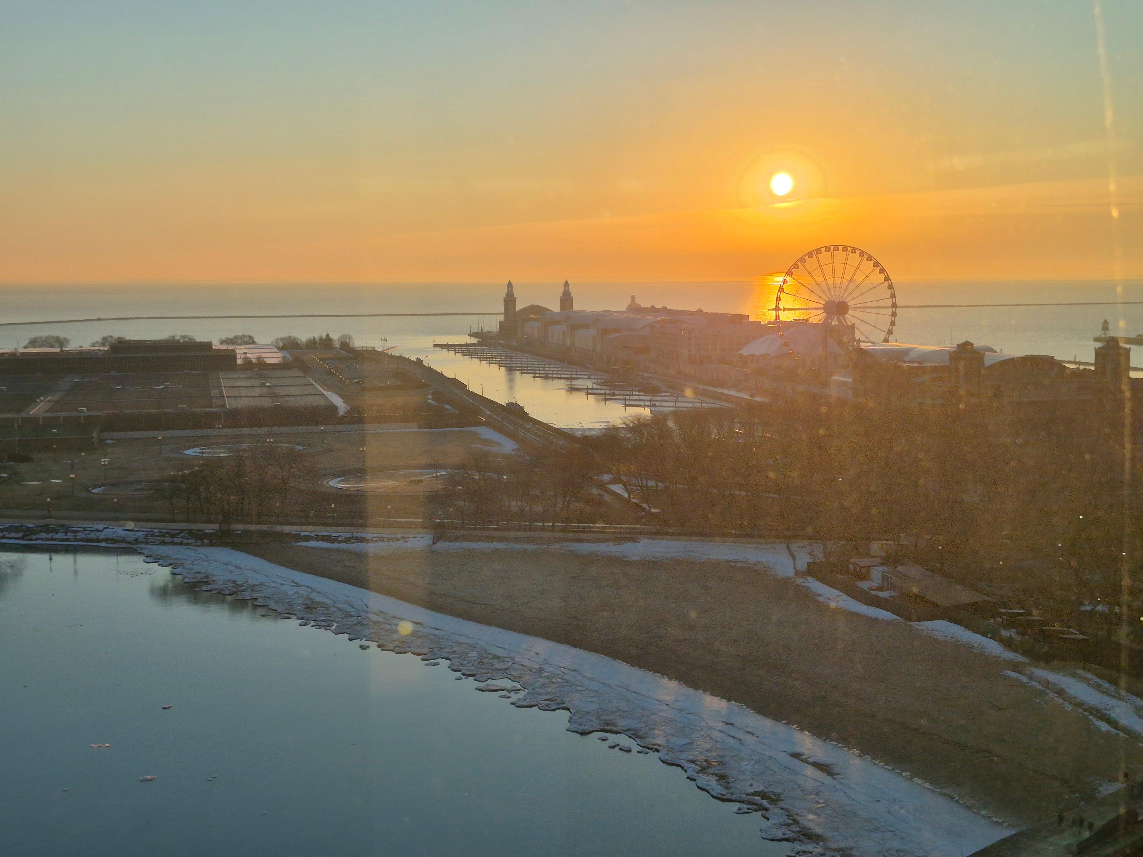 The beautiful lake view.