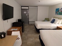 Small window next to the door onto the corridor, dont leave the blinds open if you want privacy