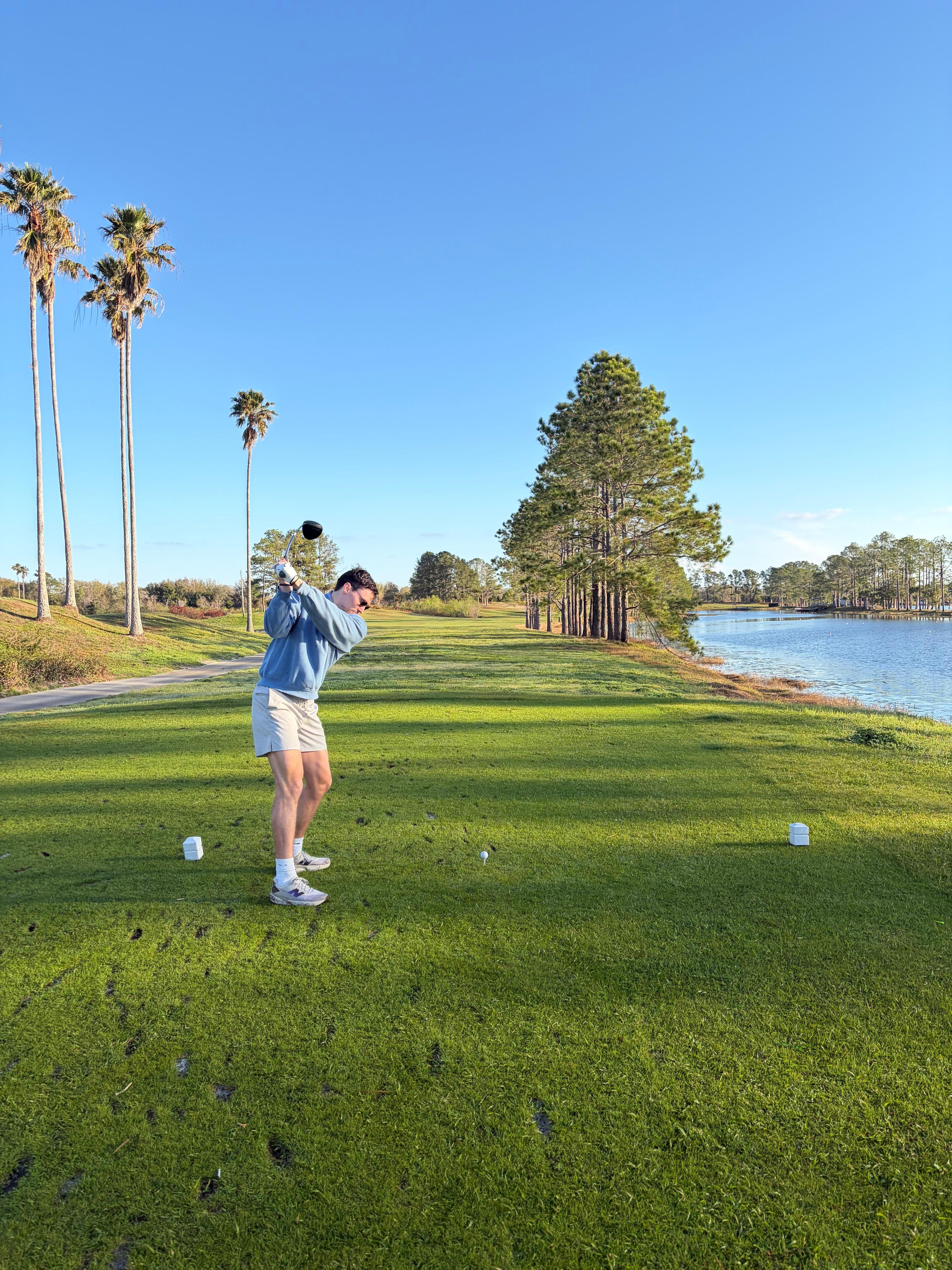 Fairway along ski lake