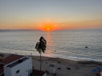 Sunset from the rooftop pool deck