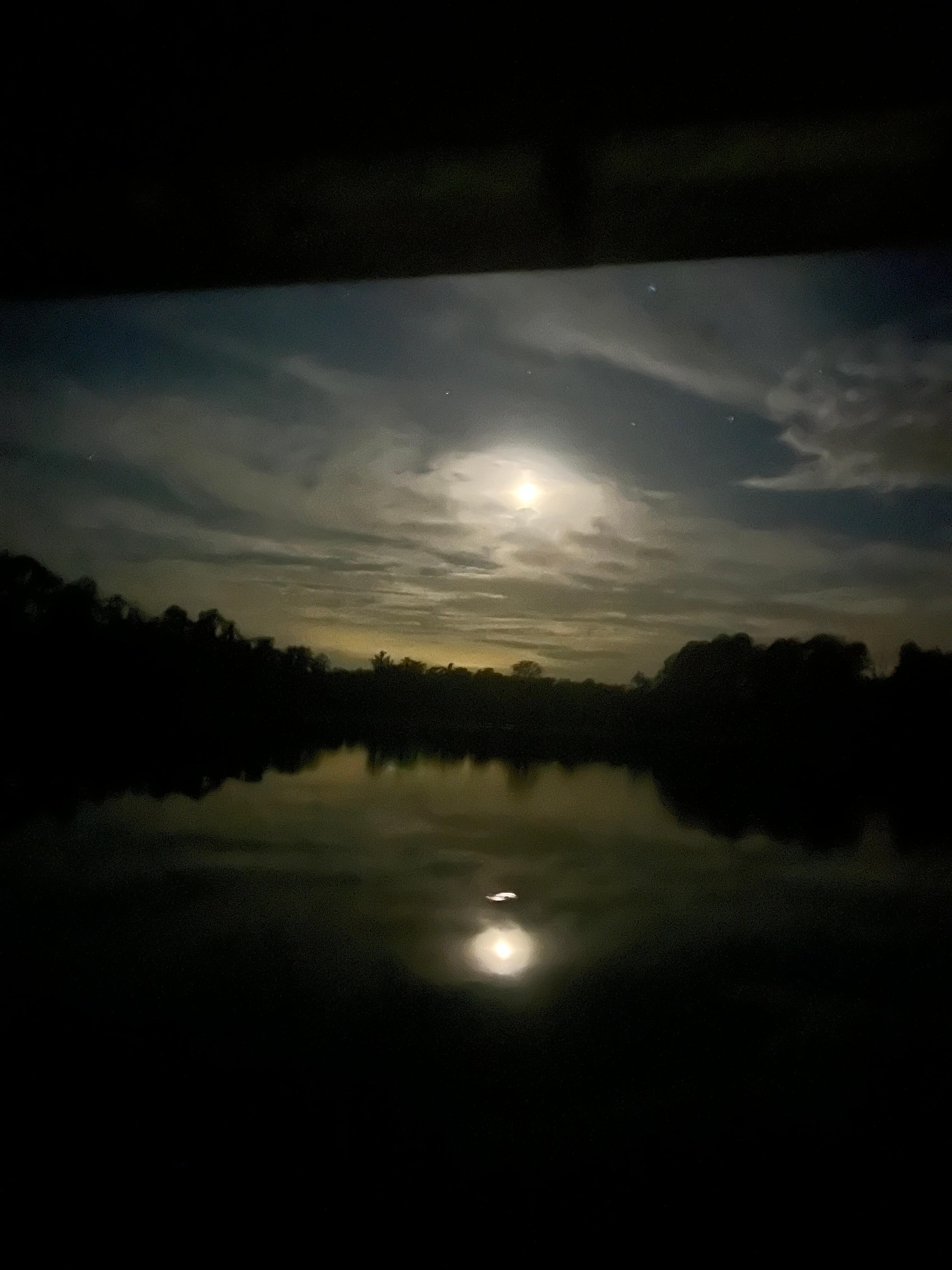 Moon reflection from dock