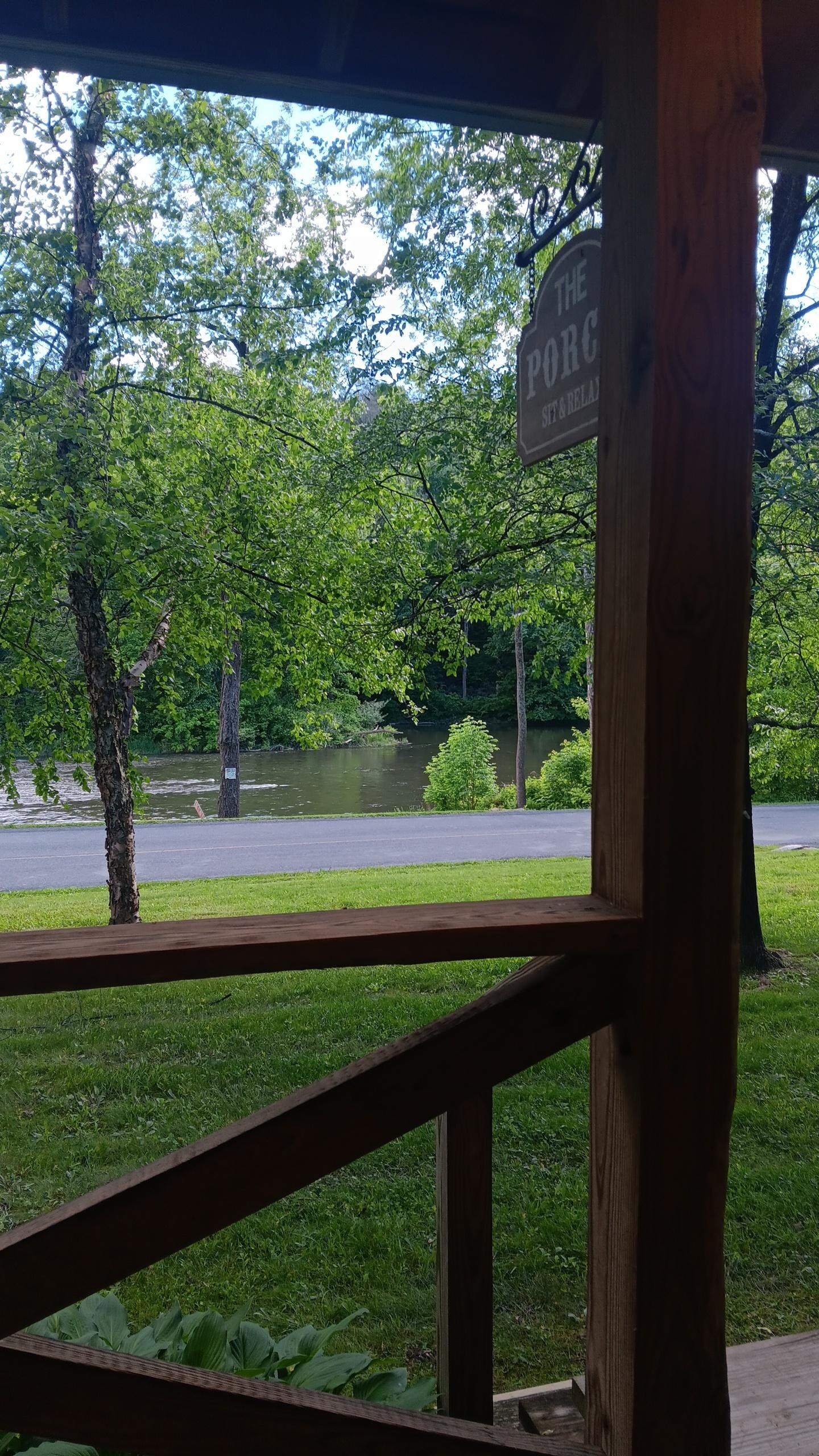 View of the river from the porch. 