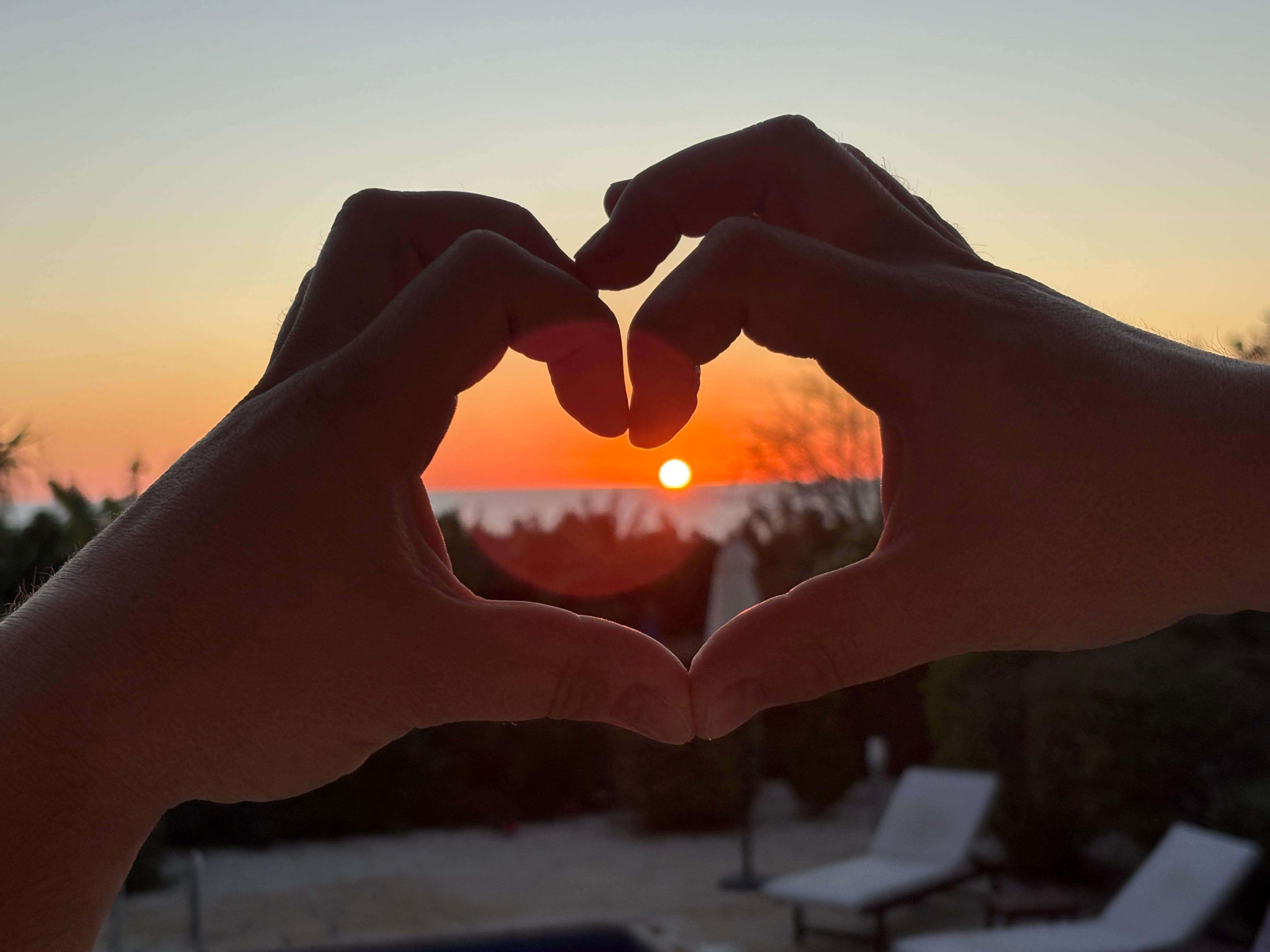 Sonnenuntergang auf der Terrasse