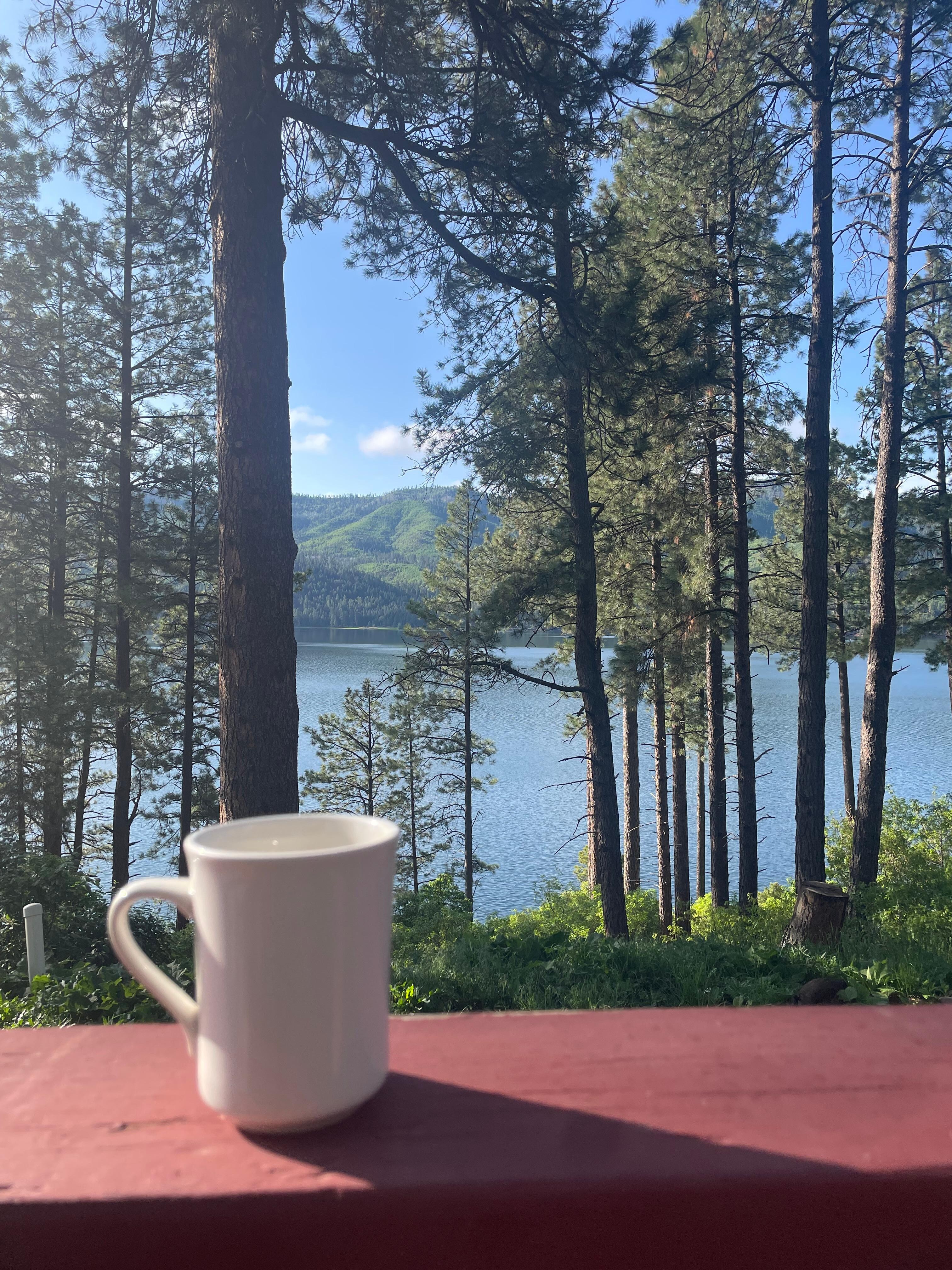 Coffee on the deck each morning with this amazing view.