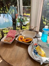 Breakfast in our private sunroom