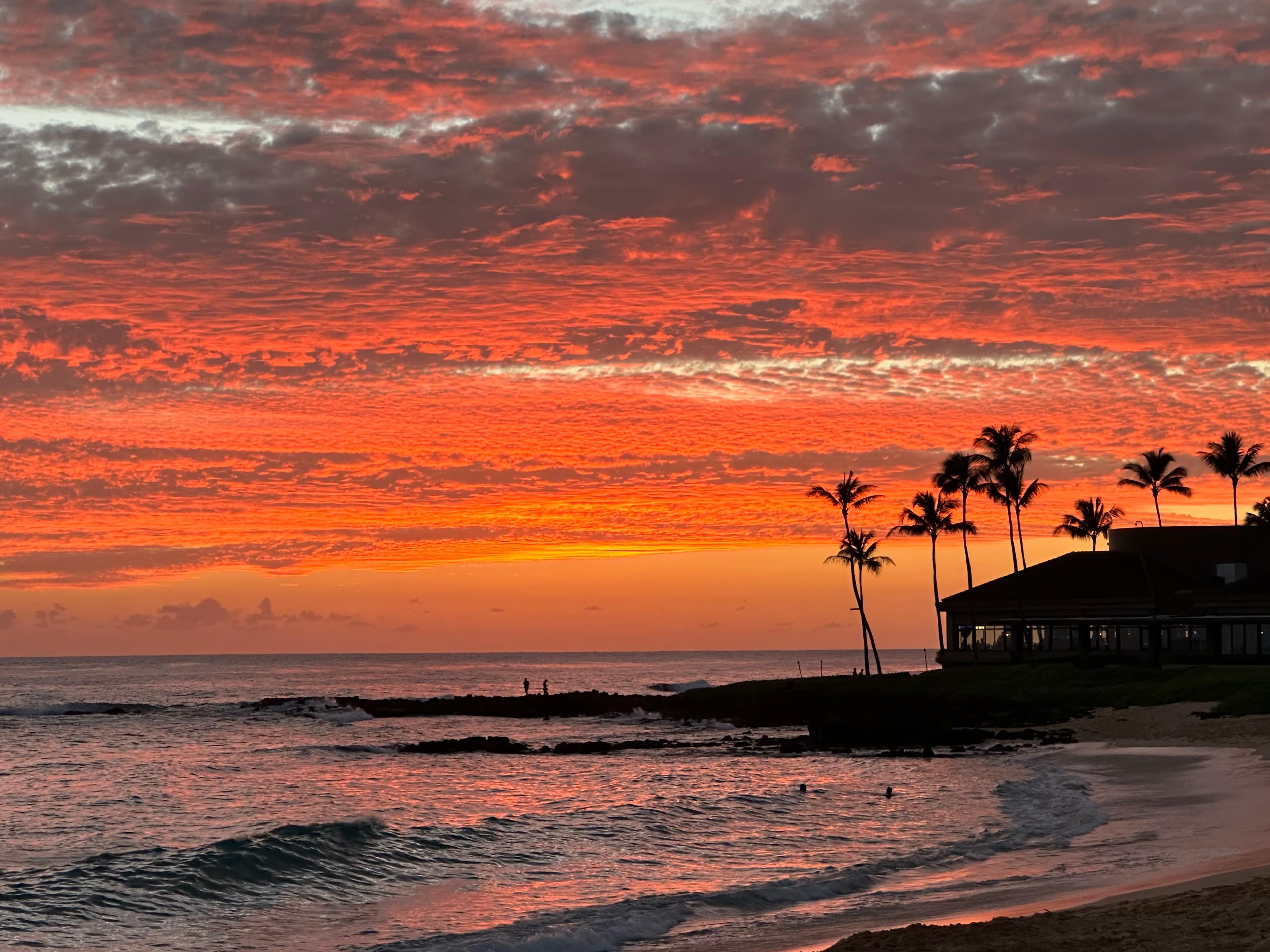 Stunning sunset on  Kiahuna Beach 