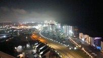 nighttime view from balcony