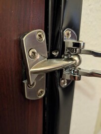 Busted lock on door
