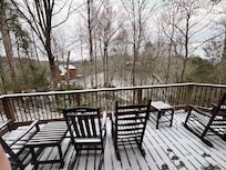 The outside area after a light snowfall.