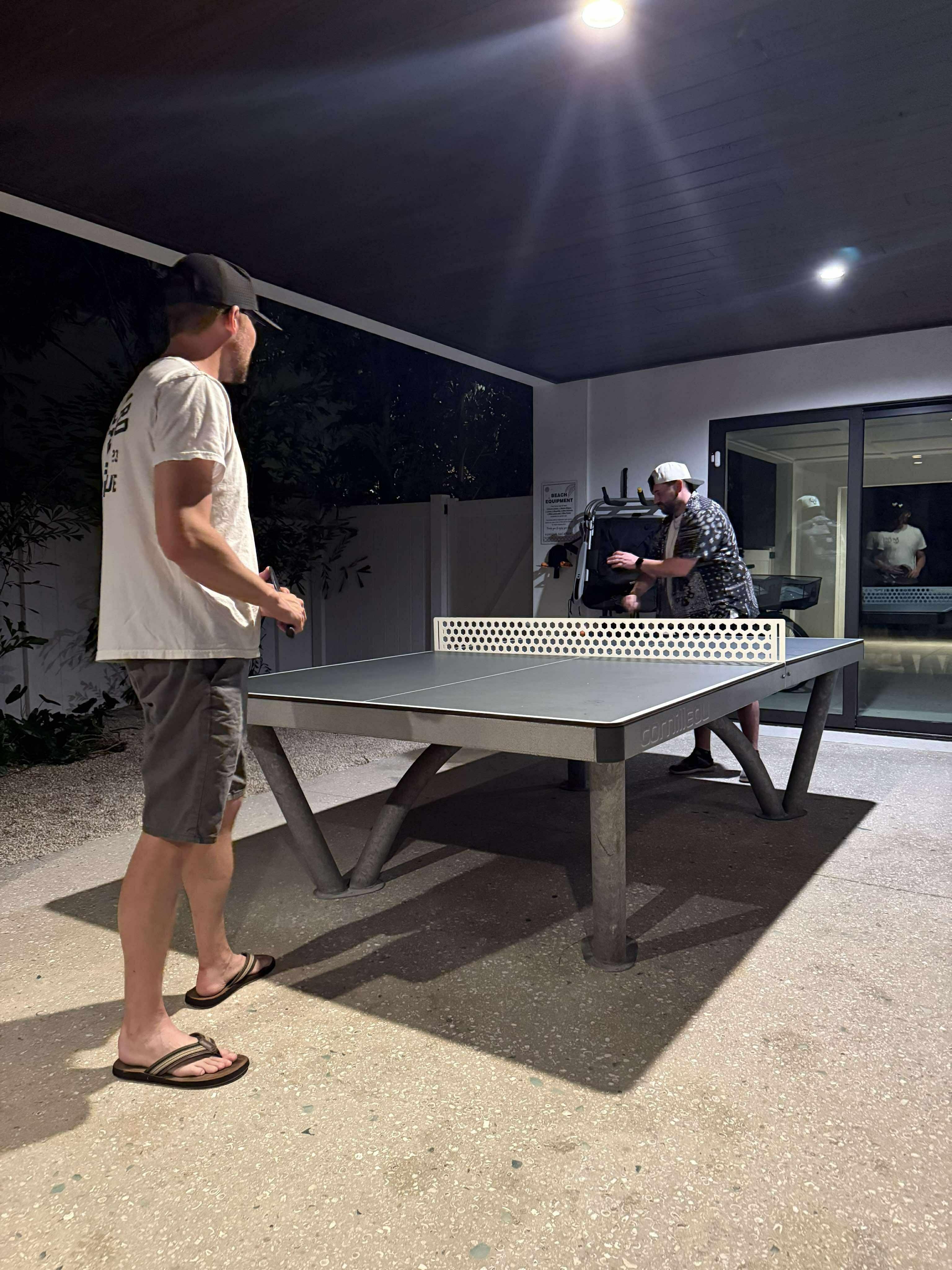 They boys enjoyed playing ping pong at the house!