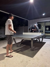 They boys enjoyed playing ping pong at the house!