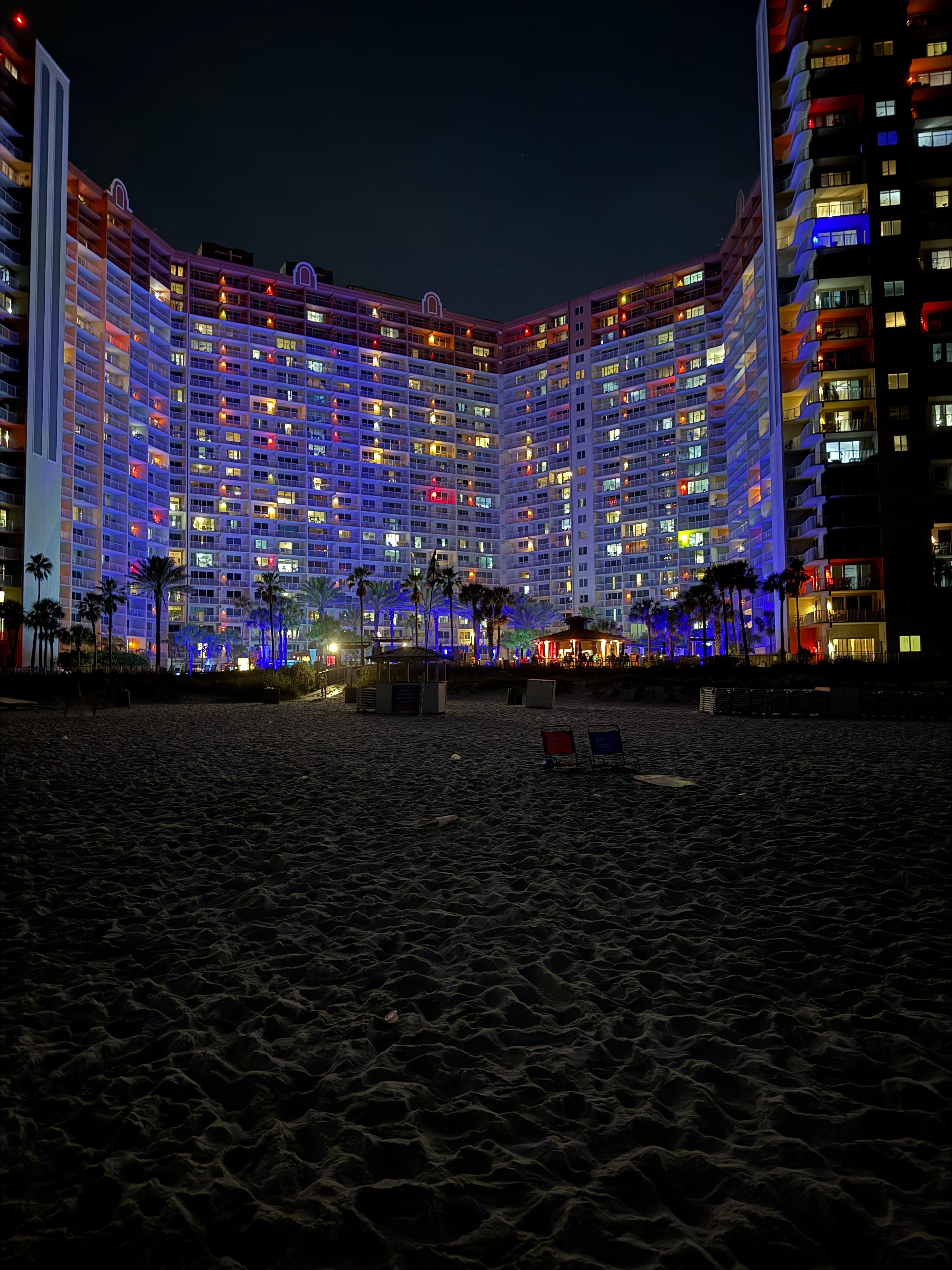 Night view from the beach