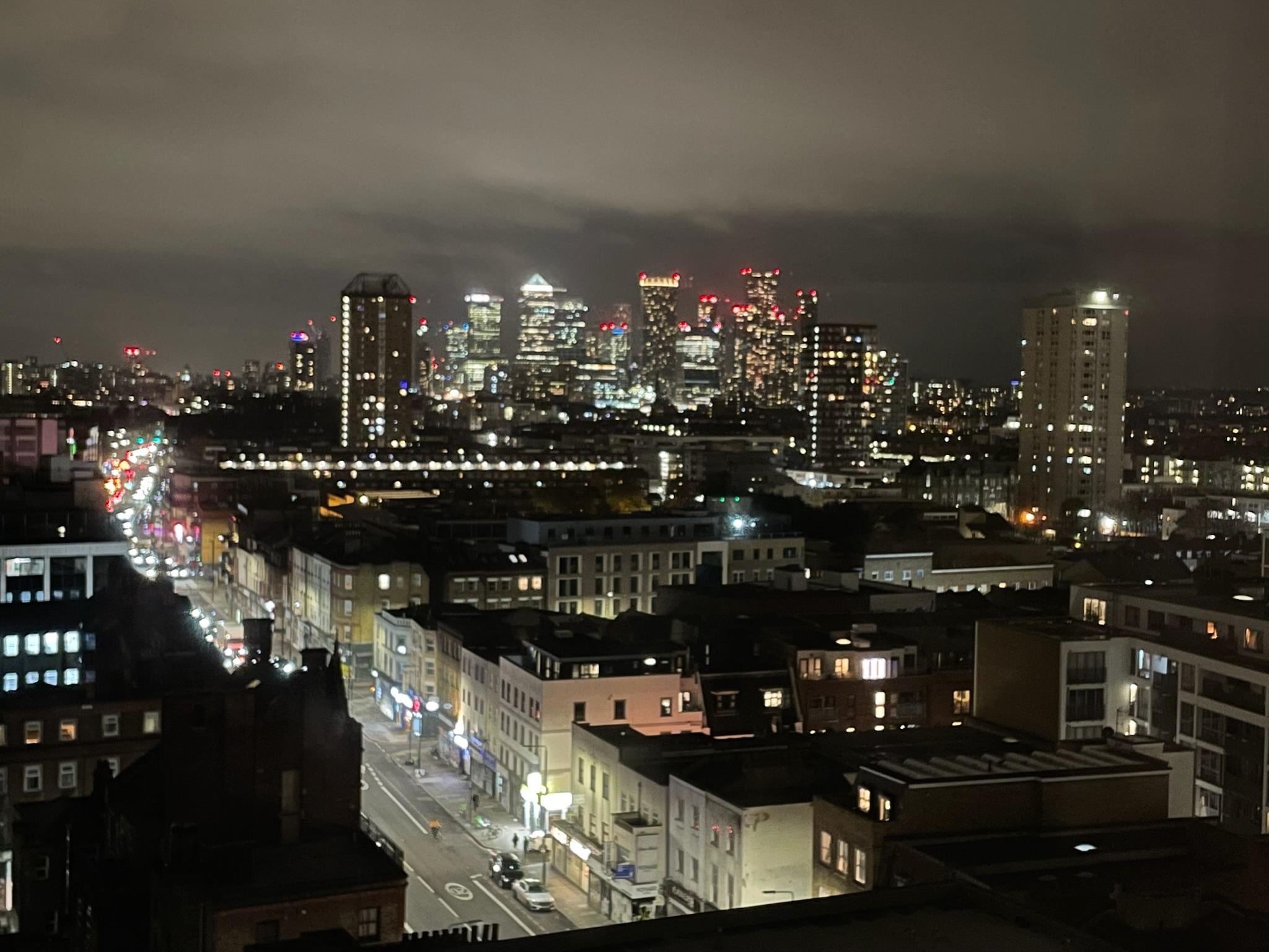 Night view from hotel window 
