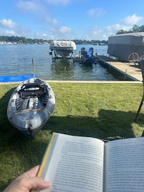 Relaxing on ground level.