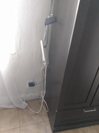 Extension cords connecting everything